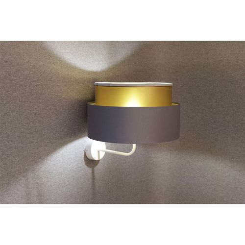 Applique Murale Design Satin Gris Doré Effet Lumineux Élégant