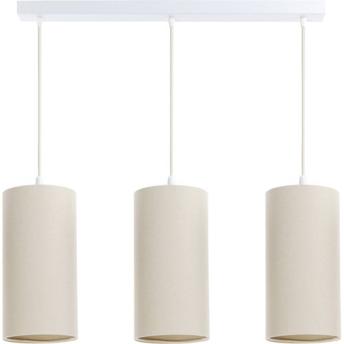 Suspension Boho Élégant Tissu Crème Réglable Pour Salon Raffiné