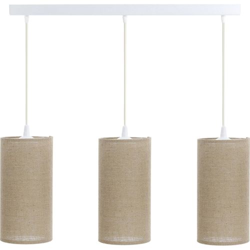 Suspension Boho Élégant Tissu Crème Ajustable Compatible LED