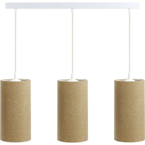 Suspension Boho Élégant En Tissu Crème Hauteur Ajustable