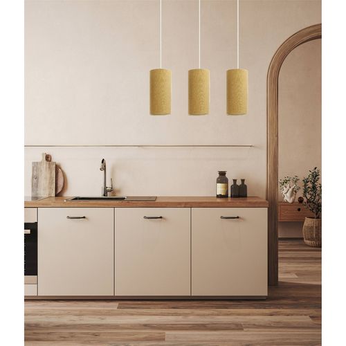 Suspension Boho Élégant En Tissu Crème Hauteur Ajustable