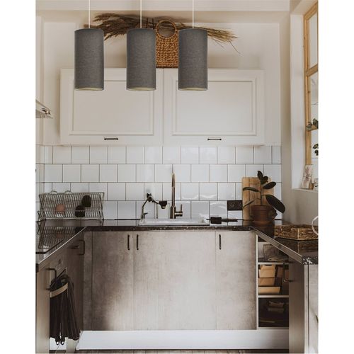 Suspension Boho Élégant Tissu Beige Lumière Chaleureuse Réglable