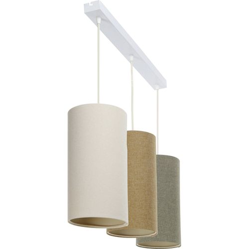 Suspension Boho Élégant Tissu Crème Ajustable Compatible LED