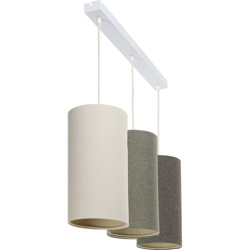 Suspension Boho Élégant Tissu Crème Hauteur Ajustable LED E27