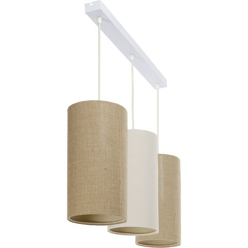 Suspension Boho Élégant Tissu Crème Ajustable Compatible LED