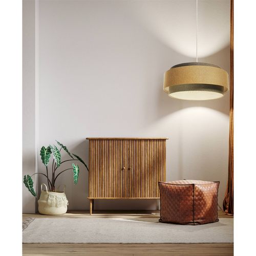 Suspension Bohème Élégante En Tissu Et Rotin Ambiance Chaleureuse