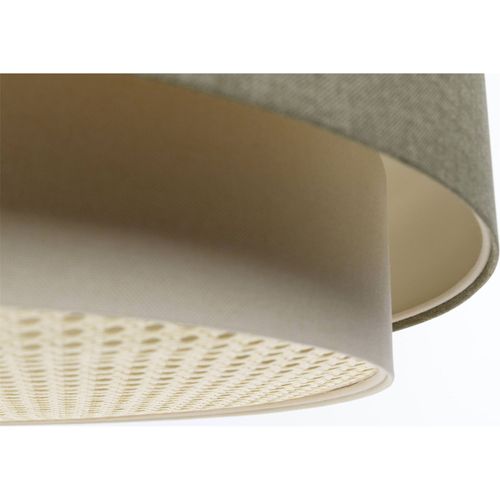 Suspension Boho Élégant Tissu Structuré Et Diffuseur Rotin