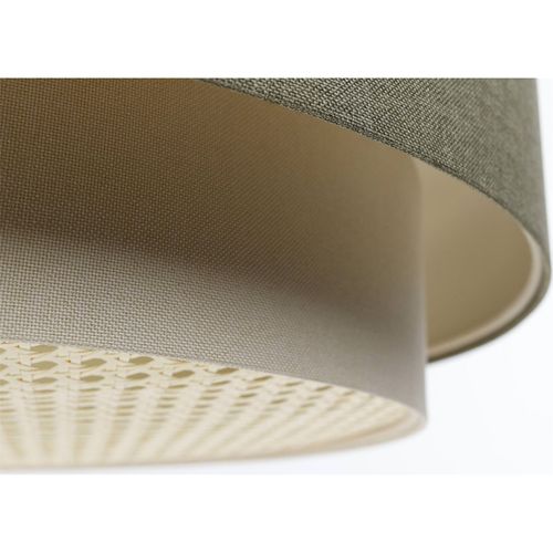 Suspension Boho Élégant Tissu Structuré Et Diffuseur Rotin