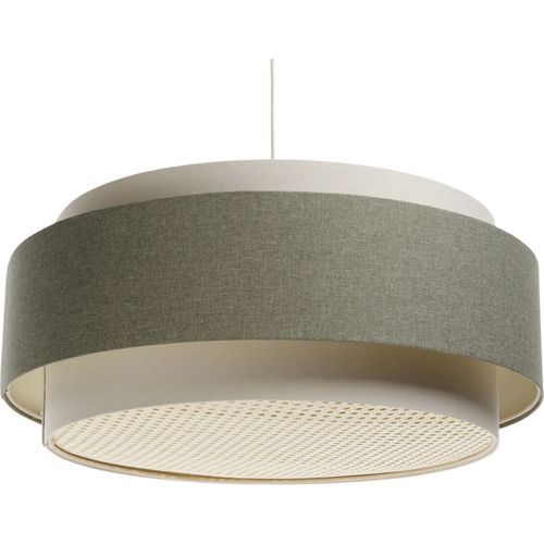 Suspension Boho Élégant Tissu Structuré Et Diffuseur Rotin