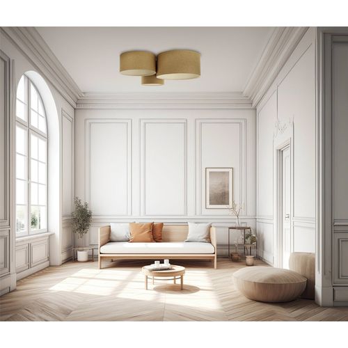 Plafonnier Boho Élégant Tissu Crème Lumière Douce Ajustable