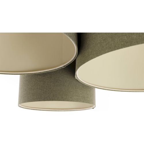 Plafonnier Boho Élégant Tissu Crème Compatible LED Ambiance Douce