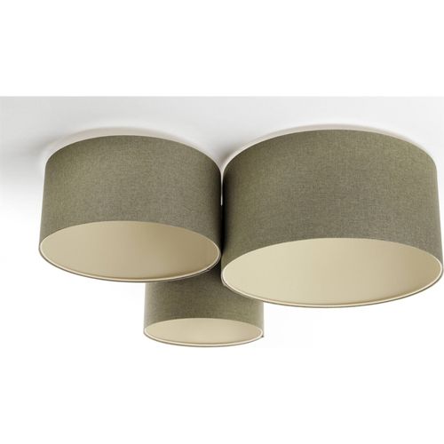 Plafonnier Boho Élégant Tissu Crème Compatible LED Ambiance Douce