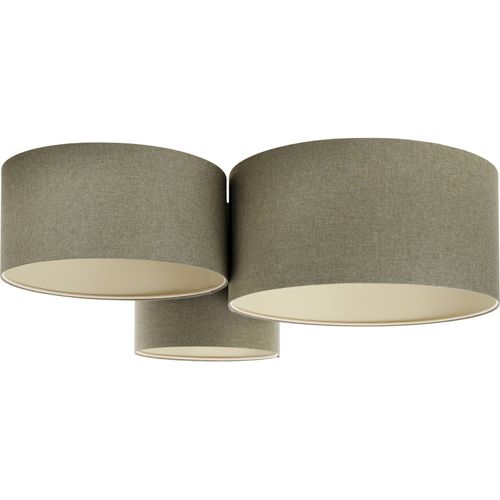 Plafonnier Boho Élégant Tissu Crème Compatible LED Ambiance Douce