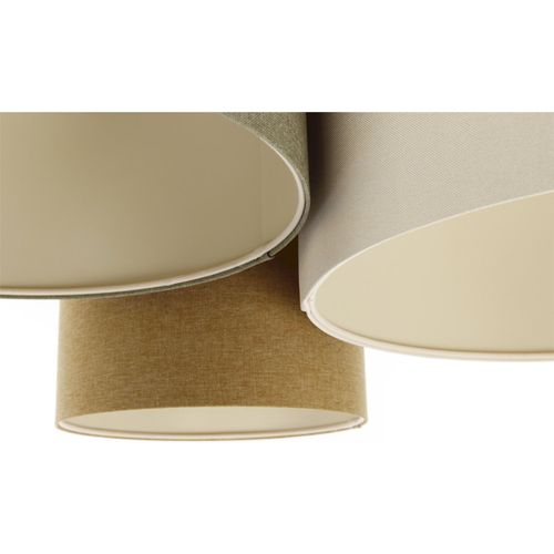 Plafonnier Boho Élégant Tissu Beige Lumière Douce Réglable