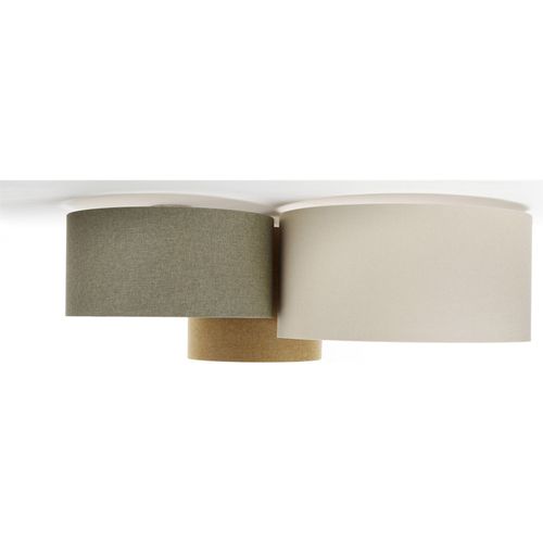 Plafonnier Boho Élégant Tissu Beige Lumière Douce Réglable