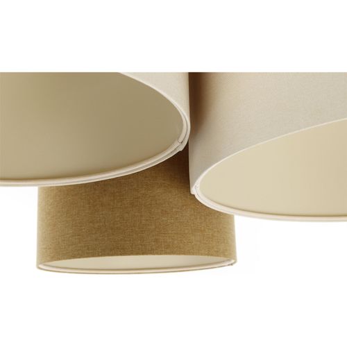 Plafonnier Boho Élégant Tissu Crème Réglable Compatible LED