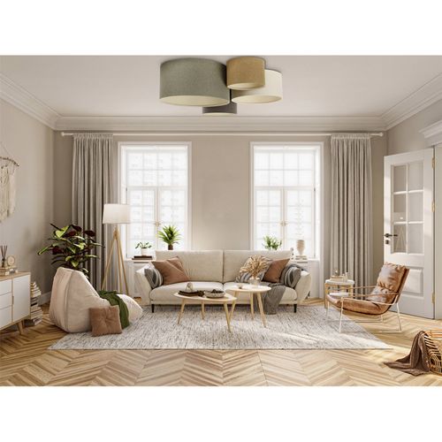 Plafonnier Boho Élégant Tissu Crème Ajustable Ambiance Chaleureuse