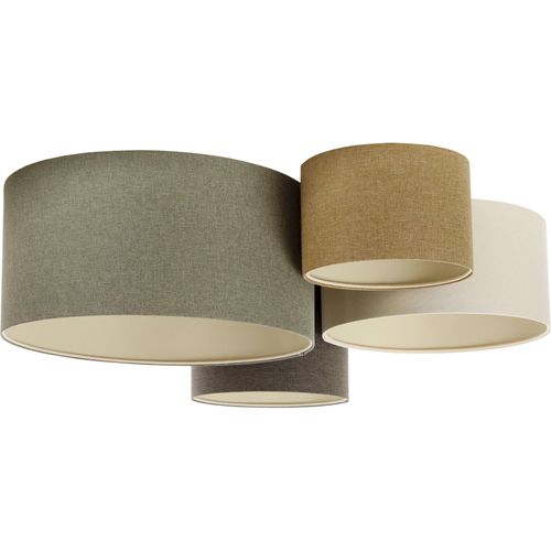 Plafonnier Boho Élégant Tissu Crème Ajustable Ambiance Chaleureuse