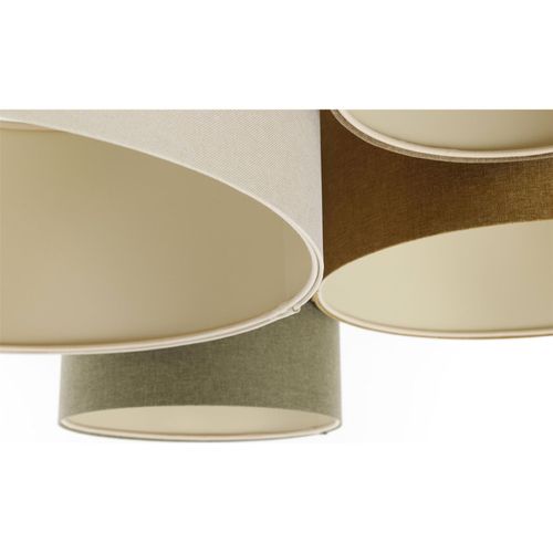 Plafonnier Boho Élégant Tissu Crème Lumière Douce Réglable