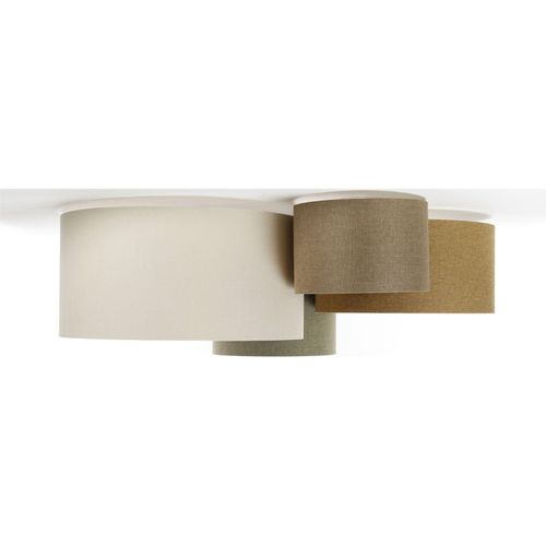 Plafonnier Boho Élégant Tissu Crème Lumière Douce Réglable