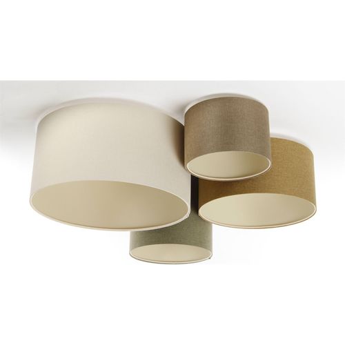 Plafonnier Boho Élégant Tissu Crème Lumière Douce Réglable