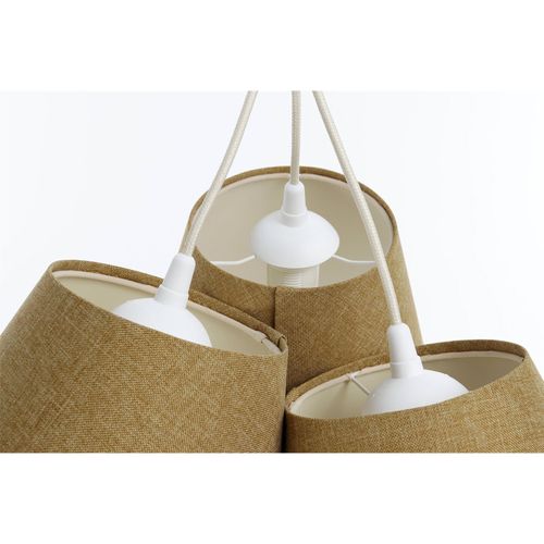 Suspension Boho Élégant Tissu Crème Ajustable Ambiance Chaleureuse