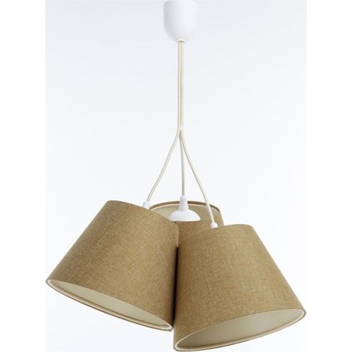 Suspension Boho Élégant Tissu Crème Ajustable Ambiance Chaleureuse