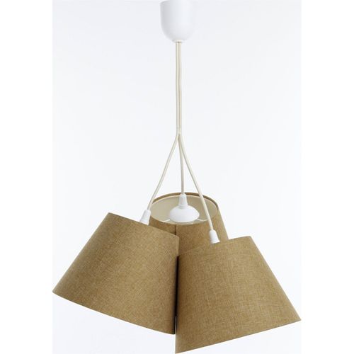Suspension Boho Élégant Tissu Crème Ajustable Ambiance Chaleureuse