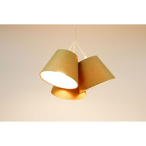 Suspension Boho Élégant Tissu Crème Ajustable Ambiance Chaleureuse