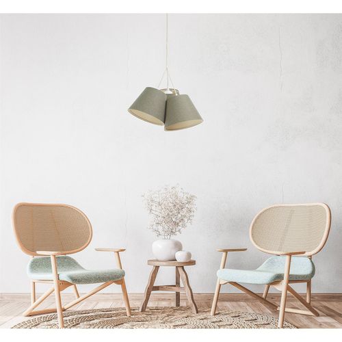 Suspension Boho Élégant Tissu Crème Ambiance Chaleureuse Salon