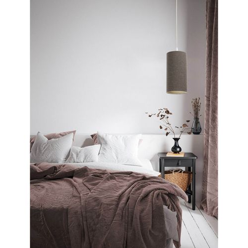 Suspension Bohème En Lin Naturel Effet Rotin Ambiance Chaleureuse D. 15 Cm - H20 Cm Beige