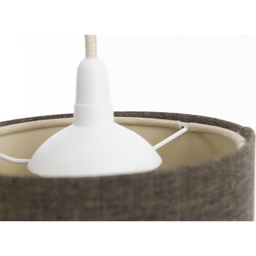 Suspension Bohème En Lin Naturel Effet Rotin Ambiance Chaleureuse D. 15 Cm - H20 Cm Beige