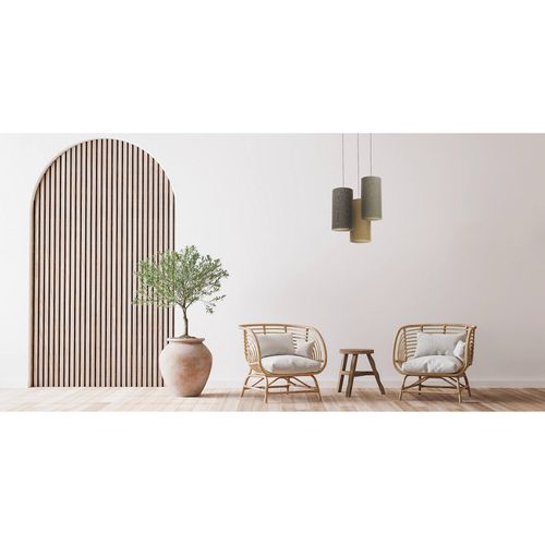 Suspension Bohème En Lin Naturel Effet Rotin Ambiance Chaleureuse D. 15 Cm - H20 Cm Beige