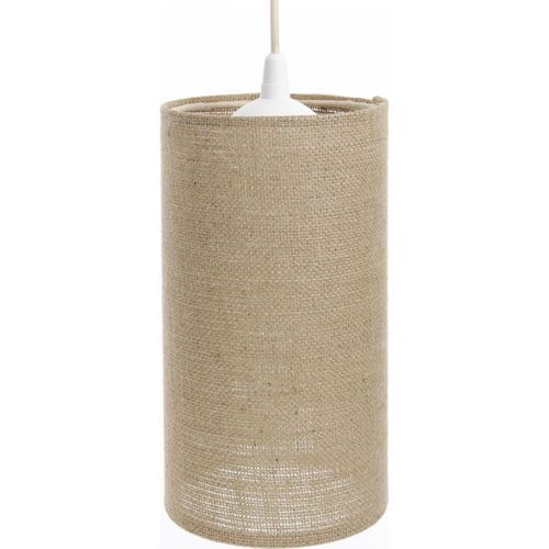 Suspension Bohème En Lin Naturel Effet Rotin Ambiance Chaleureuse D. 15 Cm - H20 Cm Beige