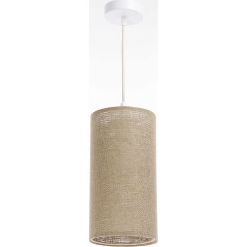 Suspension Bohème En Lin Naturel Effet Rotin Ambiance Chaleureuse D. 15 Cm - H20 Cm Beige