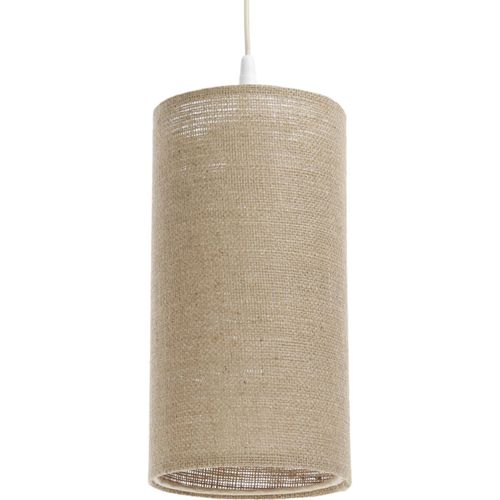 Suspension Bohème En Lin Naturel Effet Rotin Ambiance Chaleureuse D. 15 Cm - H20 Cm Beige