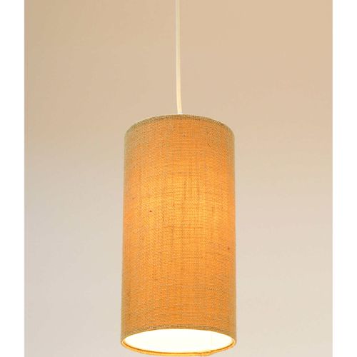 Suspension Bohème En Lin Naturel Effet Rotin Ambiance Chaleureuse D. 15 Cm - H20 Cm Beige