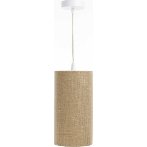 Suspension Bohème En Lin Naturel Effet Rotin Ambiance Chaleureuse D. 15 Cm - H20 Cm Beige