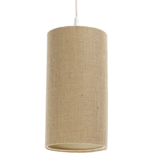 Suspension Bohème En Lin Naturel Effet Rotin Ambiance Chaleureuse D. 15 Cm - H20 Cm Beige