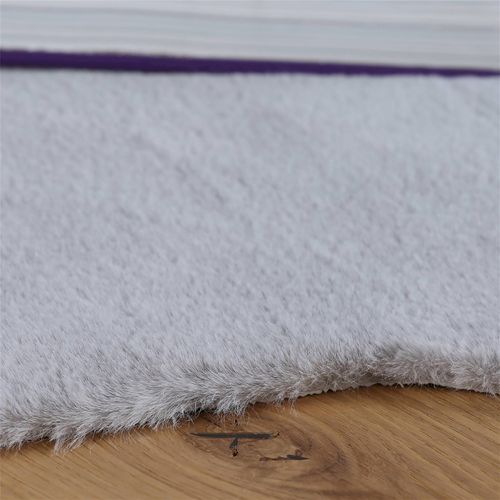 Tapis Enfant Gris Forme Baleine Doux Effet Peluche