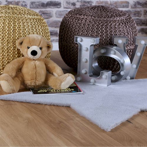 Tapis Enfant Étoile Gris Ultra Doux Effet Lapin