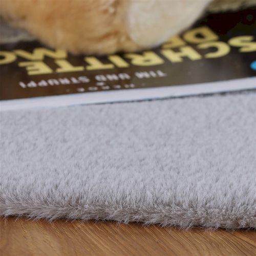 Tapis Enfant Étoile Gris Ultra Doux Effet Lapin