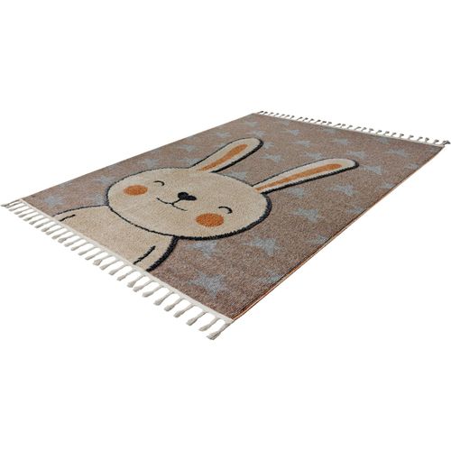 Tapis Rond Enfant Lapin Beige Effet 3d Doux 230 X 160 Cm Beige