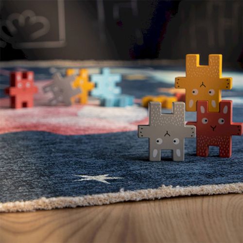 Tapis Enfant Doux Dinosaures Espace Antidérapant Washable