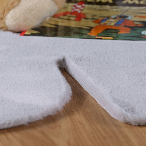 Tapis Enfant Éléphant Gris Ultra Doux Effet Fourrure