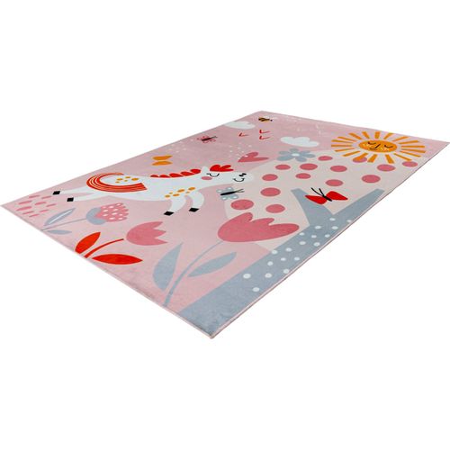 Tapis Enfant Rose Wonder Lavable Et Antiallergique 160 X 115 Cm Rose