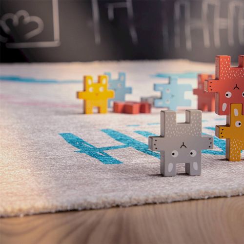 Tapis Enfant Doux Motif Licorne Rose Antidérapant