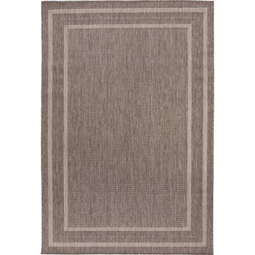 Tapis Taupe Plat En Polypropylène Hydrofuge Intérieur Extérieur 150 X 80 Cm Gris