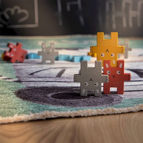 Tapis Enfant Zèbre Doux Antidérapant Lavable