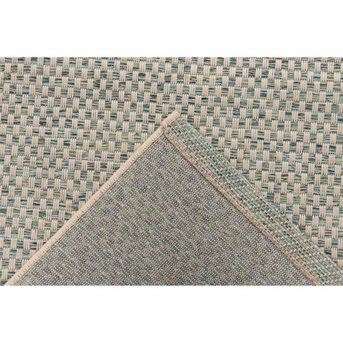 Tapis Tribal Bleu Vert Robuste Intérieur Extérieur 290 X 200 Cm Beige